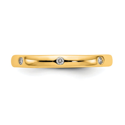 14k Yellow Gold 1/10CT Polished Bezel Set Diamond Eternity Band