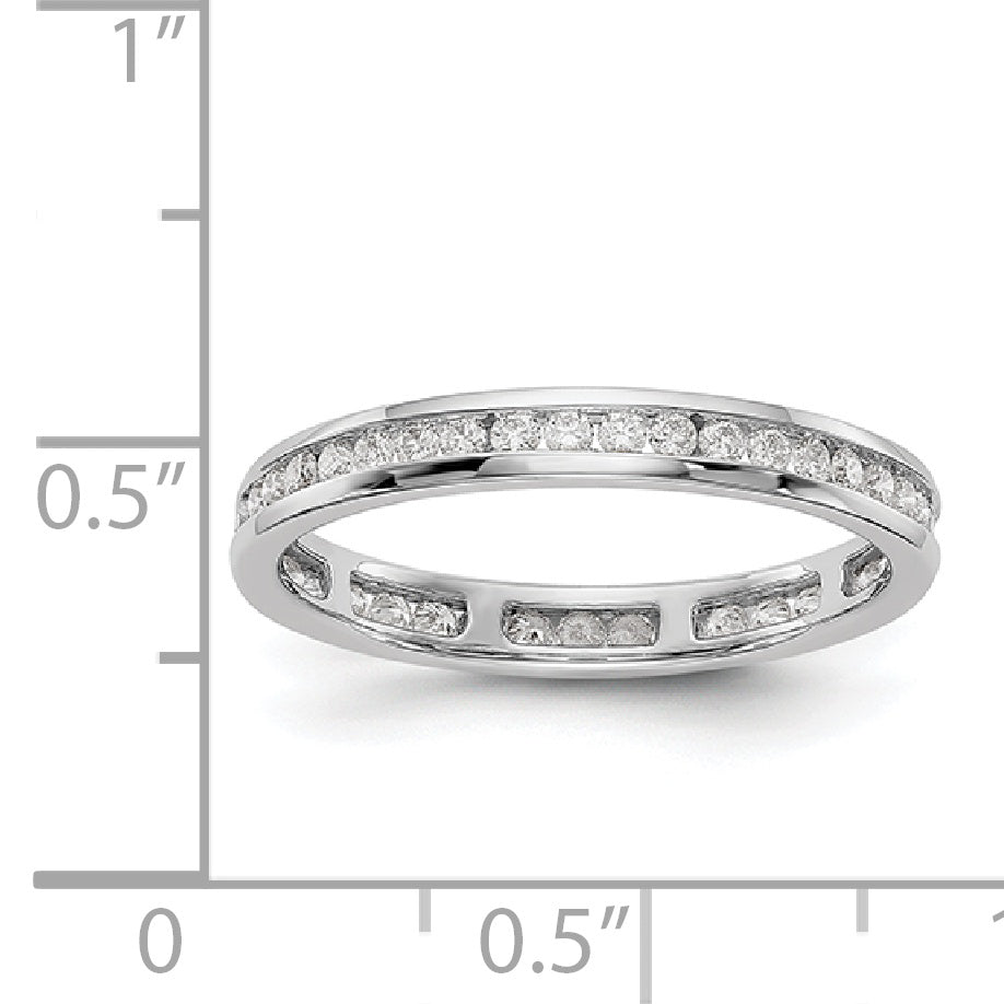 Natural 1/2ct Channel Set Diamond Eternity Wedding Band Ring 14k White Gold