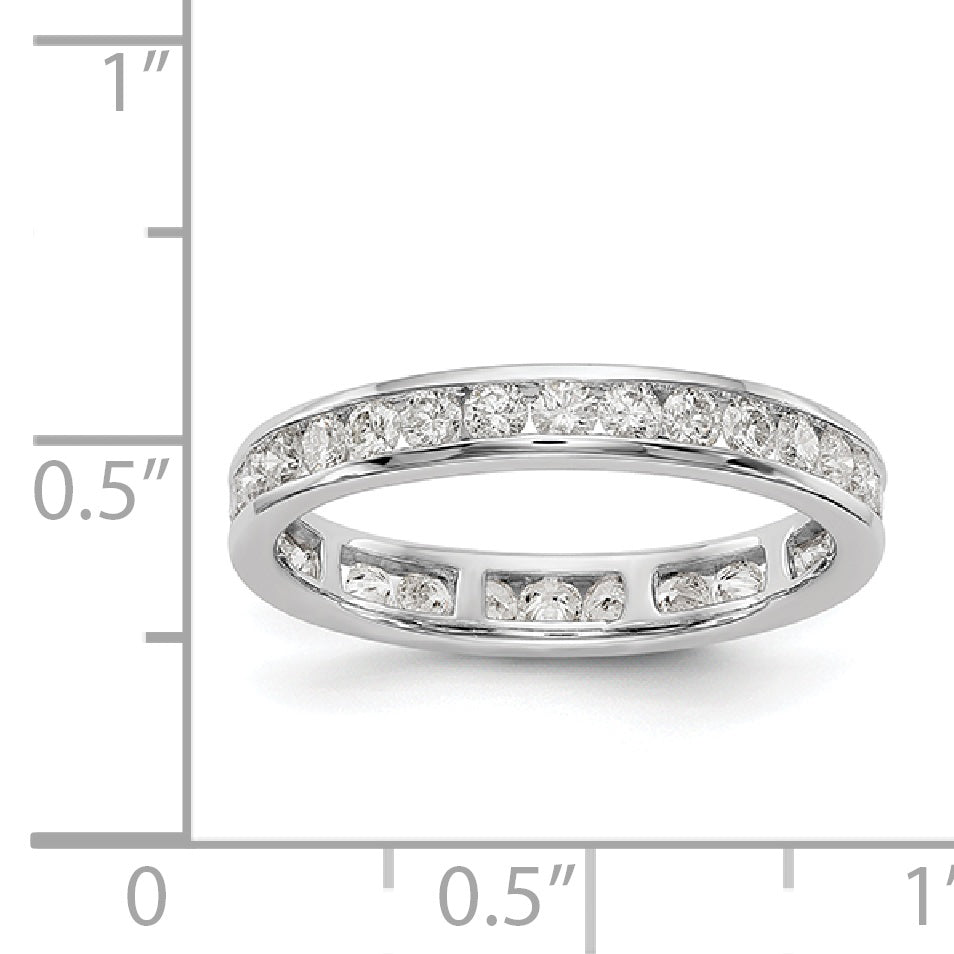 1Ct. Natural Diamond Womens Eternity Wedding Band Ring in 14k White Gold