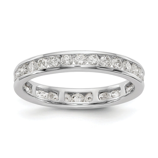 1 1/2 Ct. Natural Diamond Womens Eternity Anniversary Wedding Band Ring in 14k White Gold