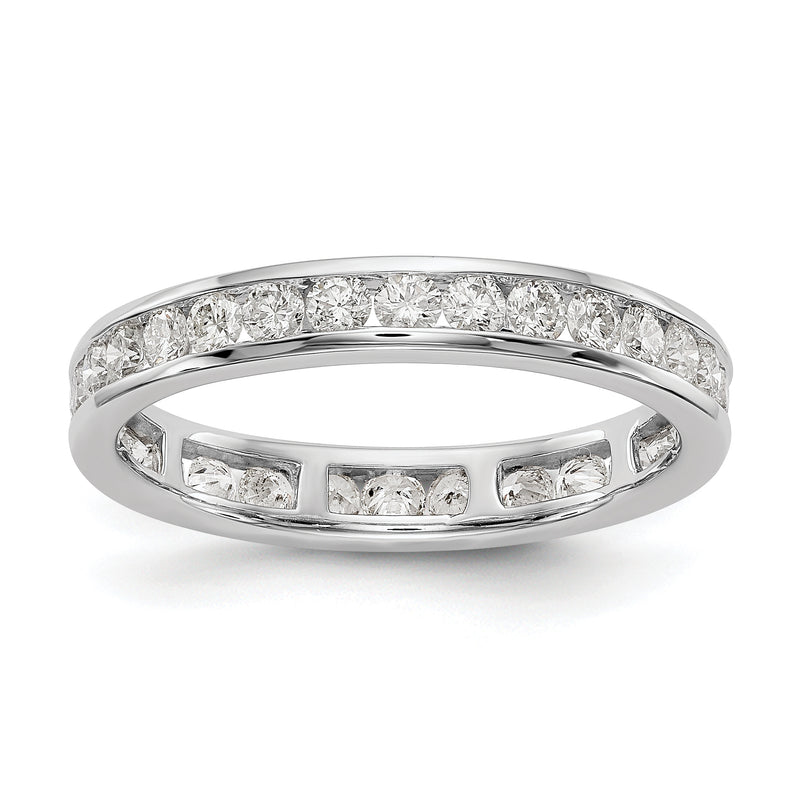 1 1/2 Ct. Natural Diamond Womens Eternity Anniversary Wedding Band Ring in 14k White Gold