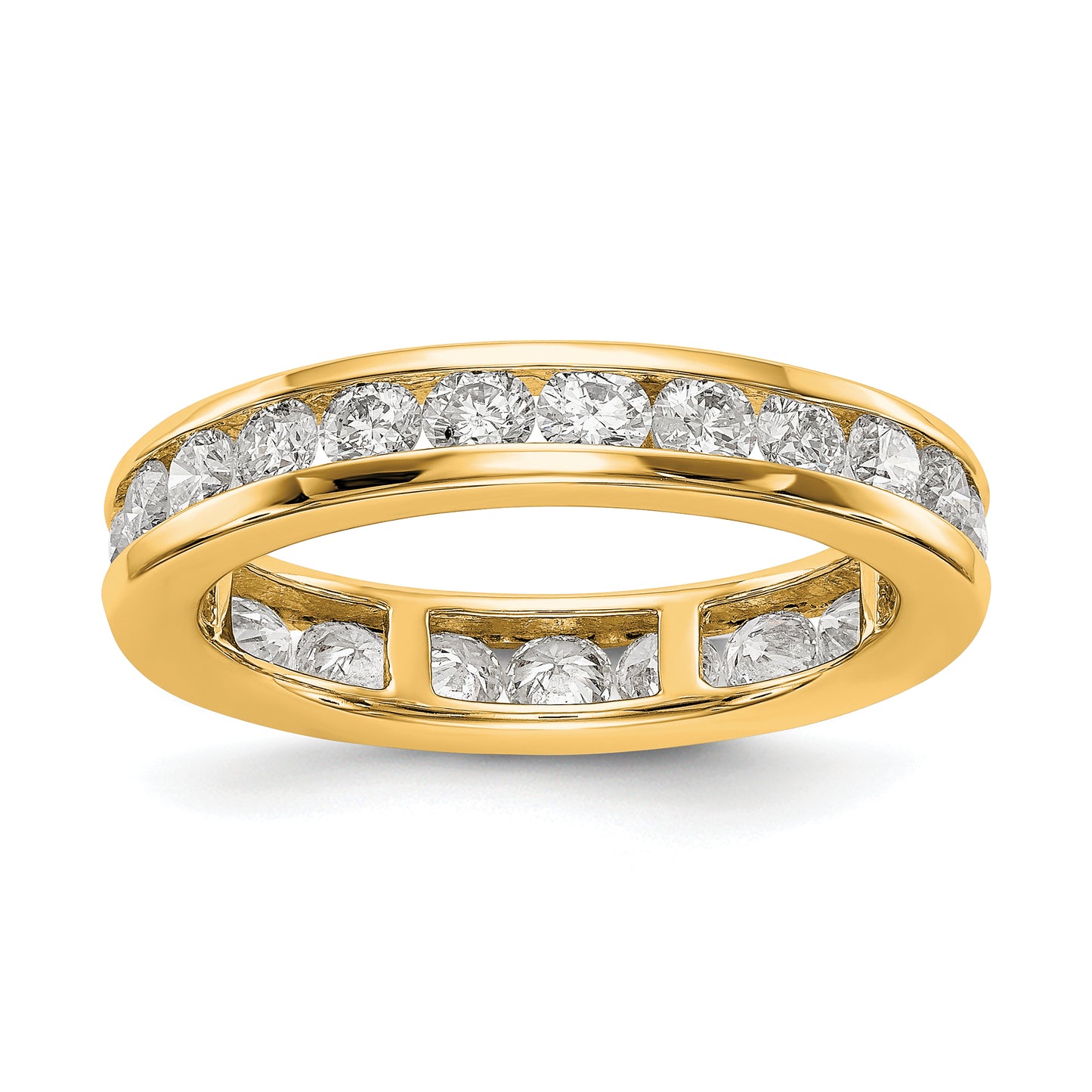 1 1/2 Ct. Natural Diamond Womens Eternity Anniversary Wedding Band Ring in 14k Yellow Gold