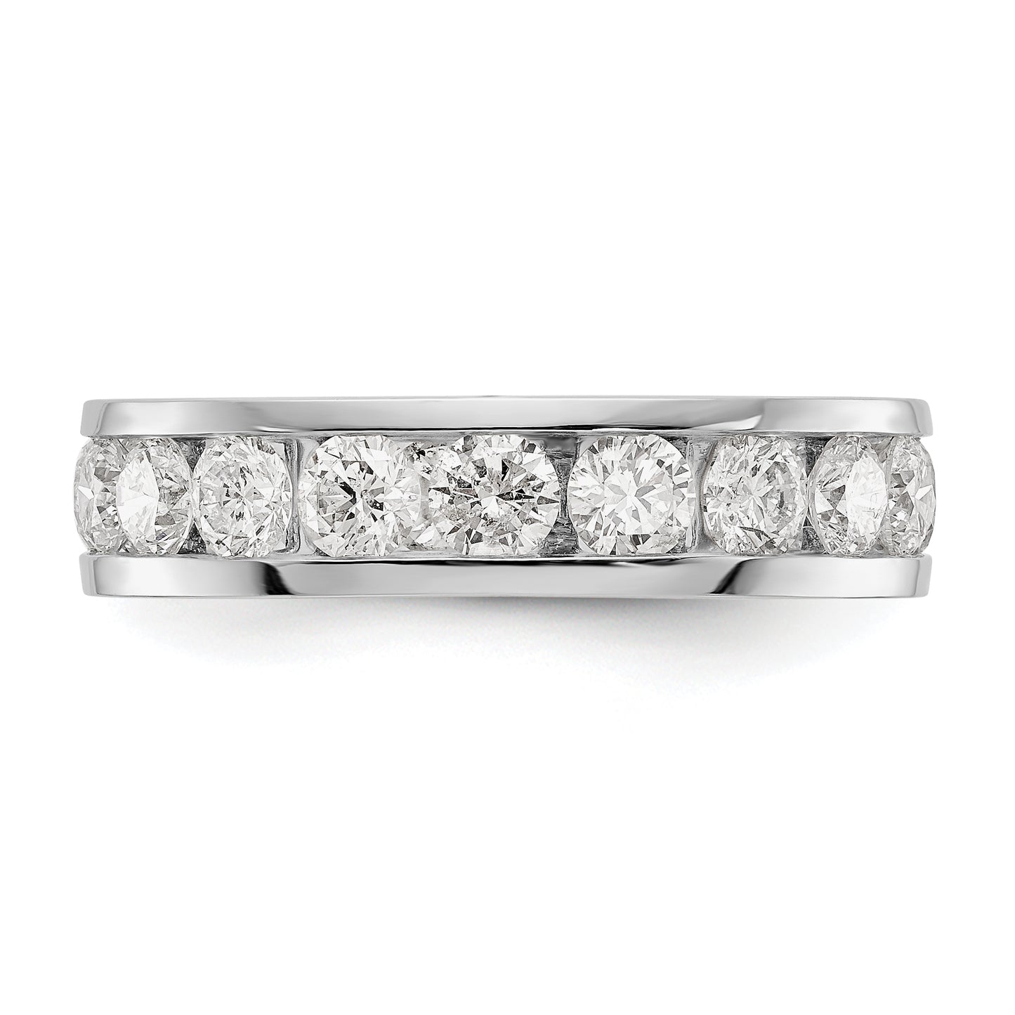 2 Ct. Natural Diamond Womens Eternity Anniversary Wedding Band Ring in 14k White Gold