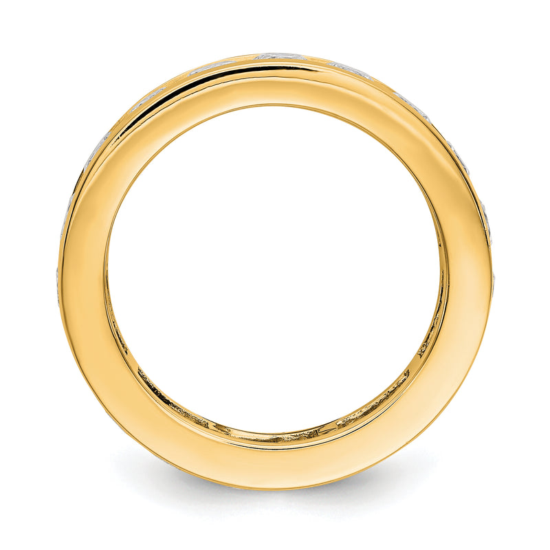 2 Ct. Natural Diamond Womens Eternity Anniversary Wedding Band Ring in 14k Yellow Gold