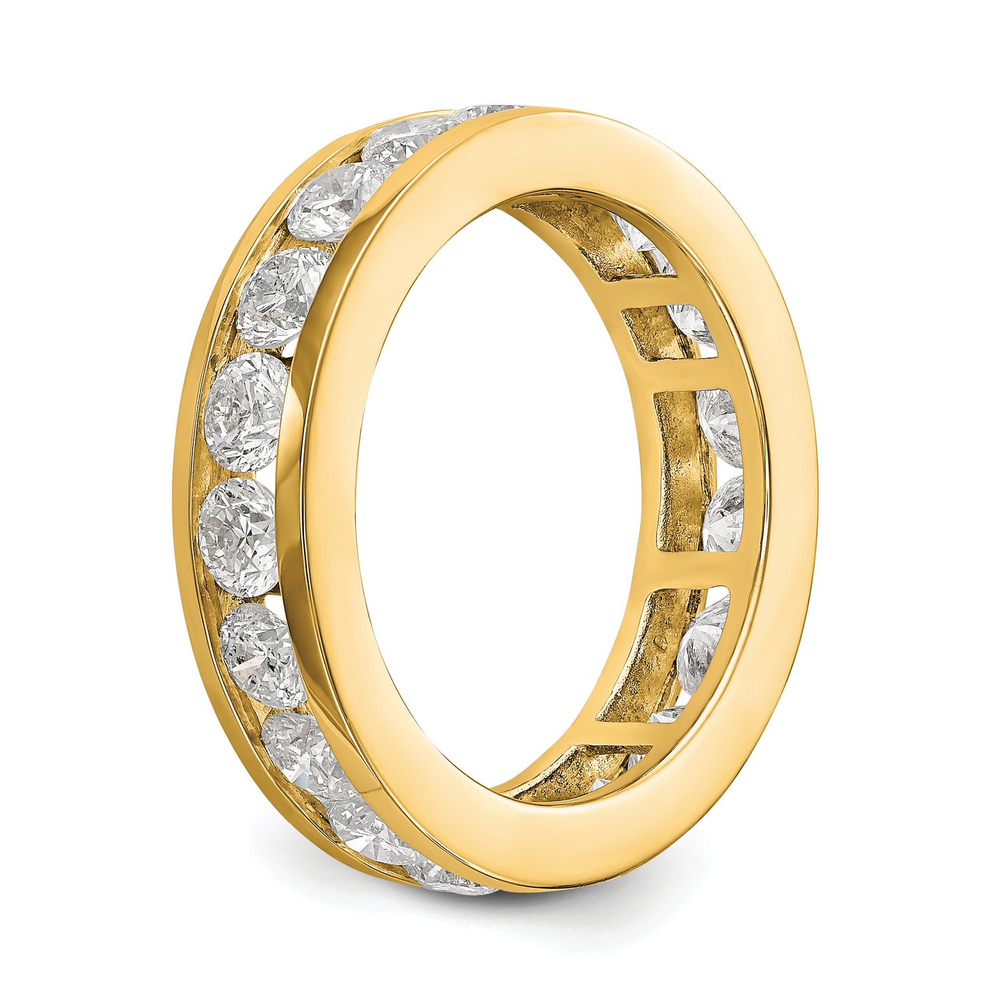 2 Ct. Natural Diamond Womens Eternity Anniversary Wedding Band Ring in 14k Yellow Gold