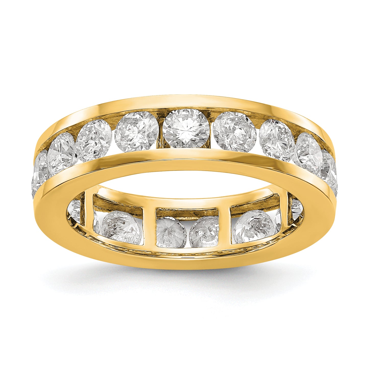 2 Ct. Natural Diamond Womens Eternity Anniversary Wedding Band Ring in 14k Yellow Gold