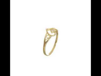 10K Yellow Gold Heart CZ Ring