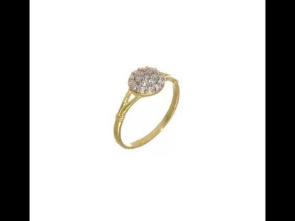 10K Yellow Gold CZ Cluster Ring
