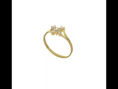 10K Yellow Gold w/Rhodium CZ Butterfly Ring