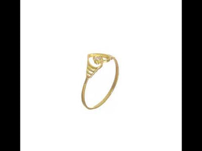 10K Yellow Gold CZ Heart Ring