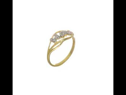 10K Yellow Gold w/Rhodium Mom CZ Ring