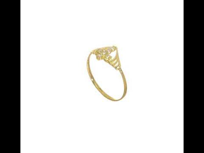 10K Yellow Gold CZ Cross Ring