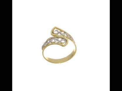 10K Yellow Gold & Rhodium Filigree Ring