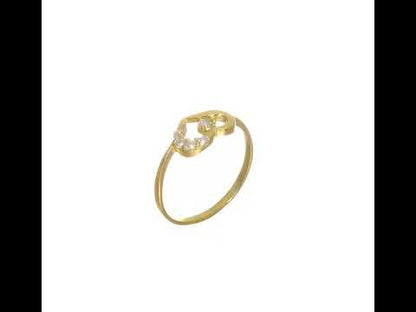 10K Yellow Gold CZ Heart Ring