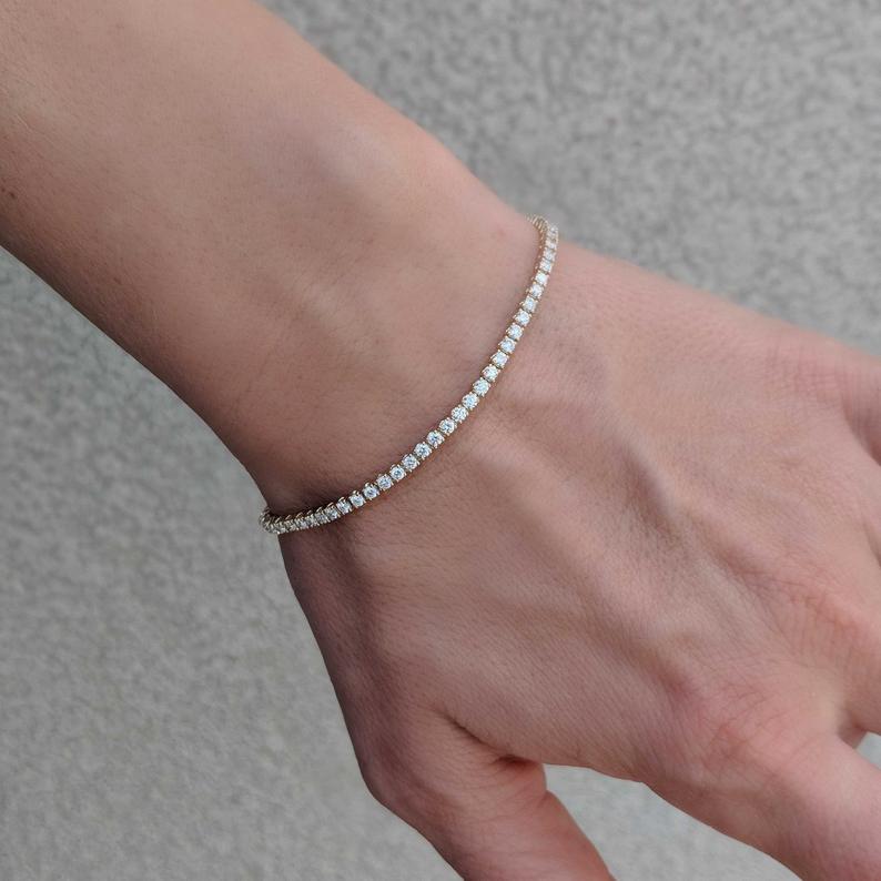 2 ct. tw. Four-Prong Natural Diamond Tennis Bracelet in 14k Yellow Gold