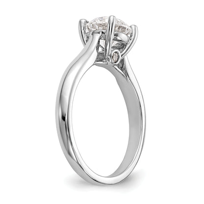 14K White Gold Simulated Diamond Engagement Ring