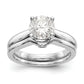 14K White Gold Simulated Diamond Engagement Ring