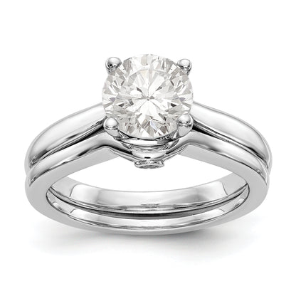 14K White Gold Simulated Diamond Engagement Ring