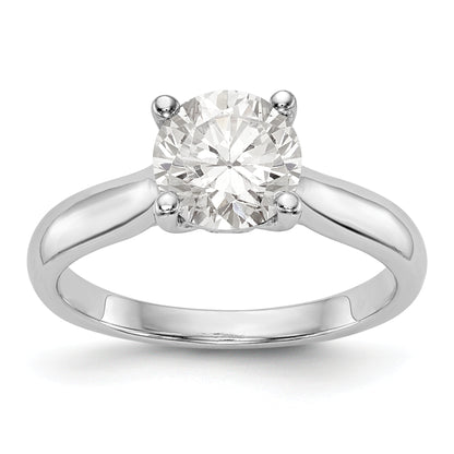 14K White Gold Simulated Diamond Engagement Ring
