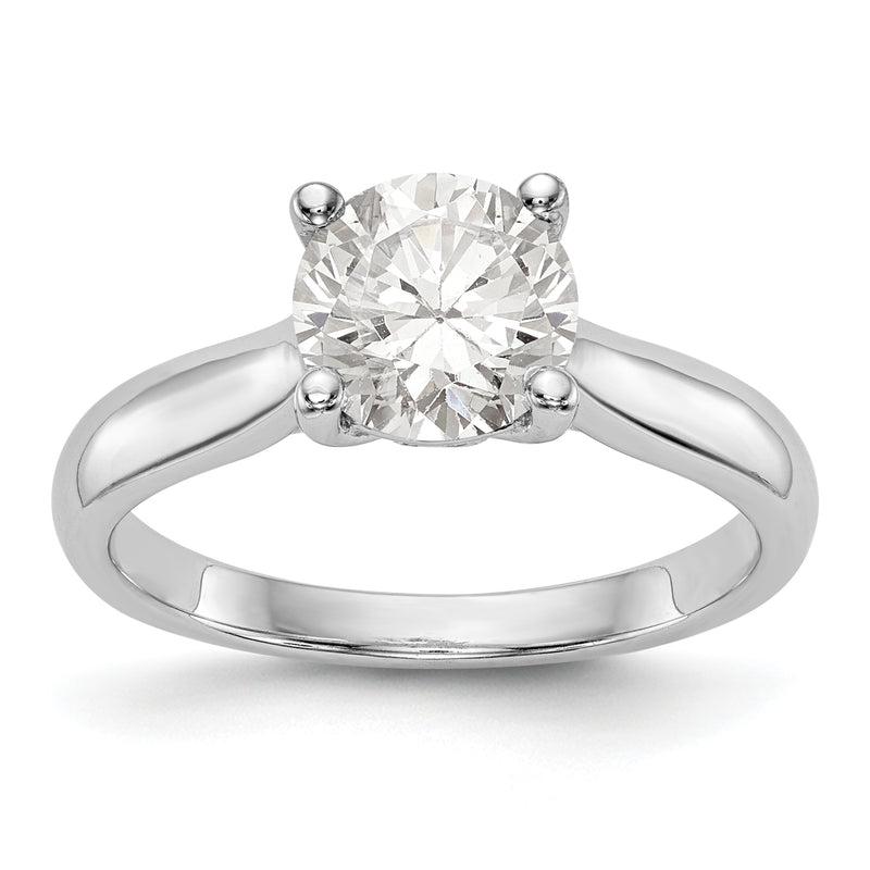 14K White Gold Simulated Diamond Engagement Ring