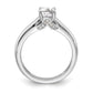 14k White Gold Round Simulated Diamond Engagement Ring