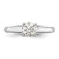 14k White Gold Round Simulated Diamond Engagement Ring