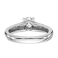 14k White Gold Round Simulated Diamond Engagement Ring
