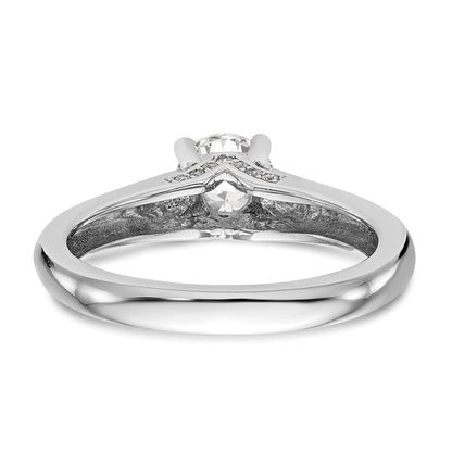 14k White Gold Round Simulated Diamond Engagement Ring