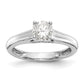 14k White Gold Round Simulated Diamond Engagement Ring