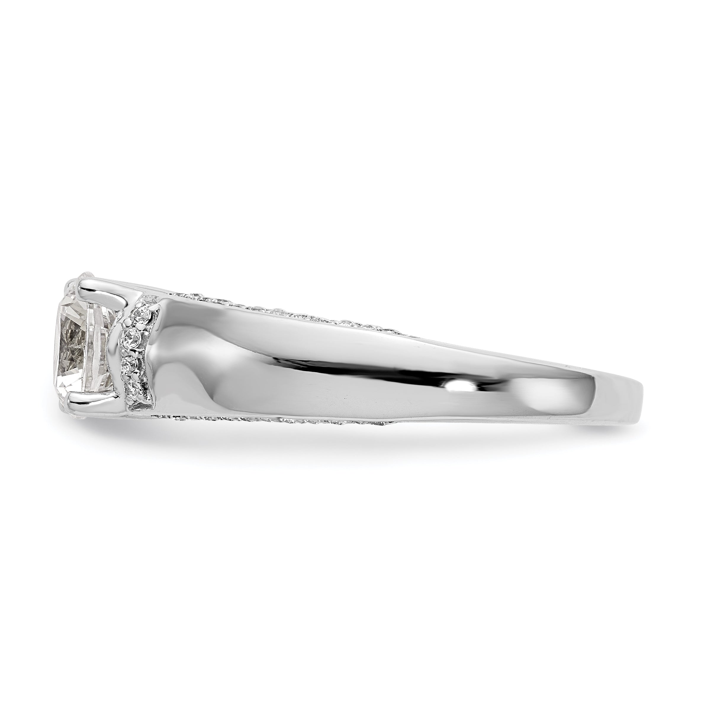 14k White Gold Simulated Diamond Engagement Ring