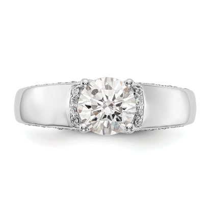 14k White Gold Simulated Diamond Engagement Ring