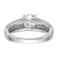 14k White Gold Simulated Diamond Engagement Ring