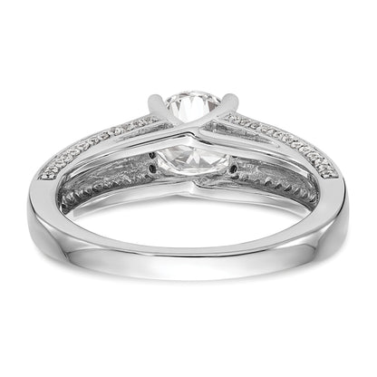 14k White Gold Simulated Diamond Engagement Ring