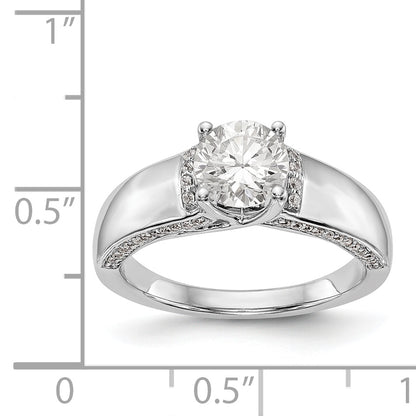 14k White Gold Simulated Diamond Engagement Ring