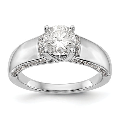 14k White Gold Simulated Diamond Engagement Ring
