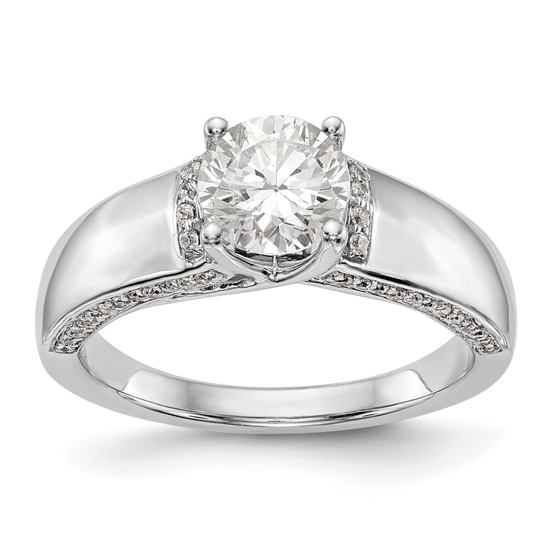 14k White Gold Simulated Diamond Engagement Ring
