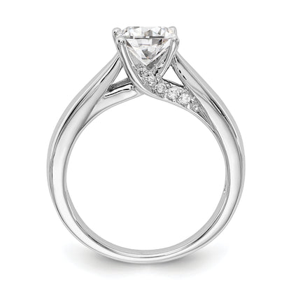 14k White Gold Simulated Diamond Engagement Ring