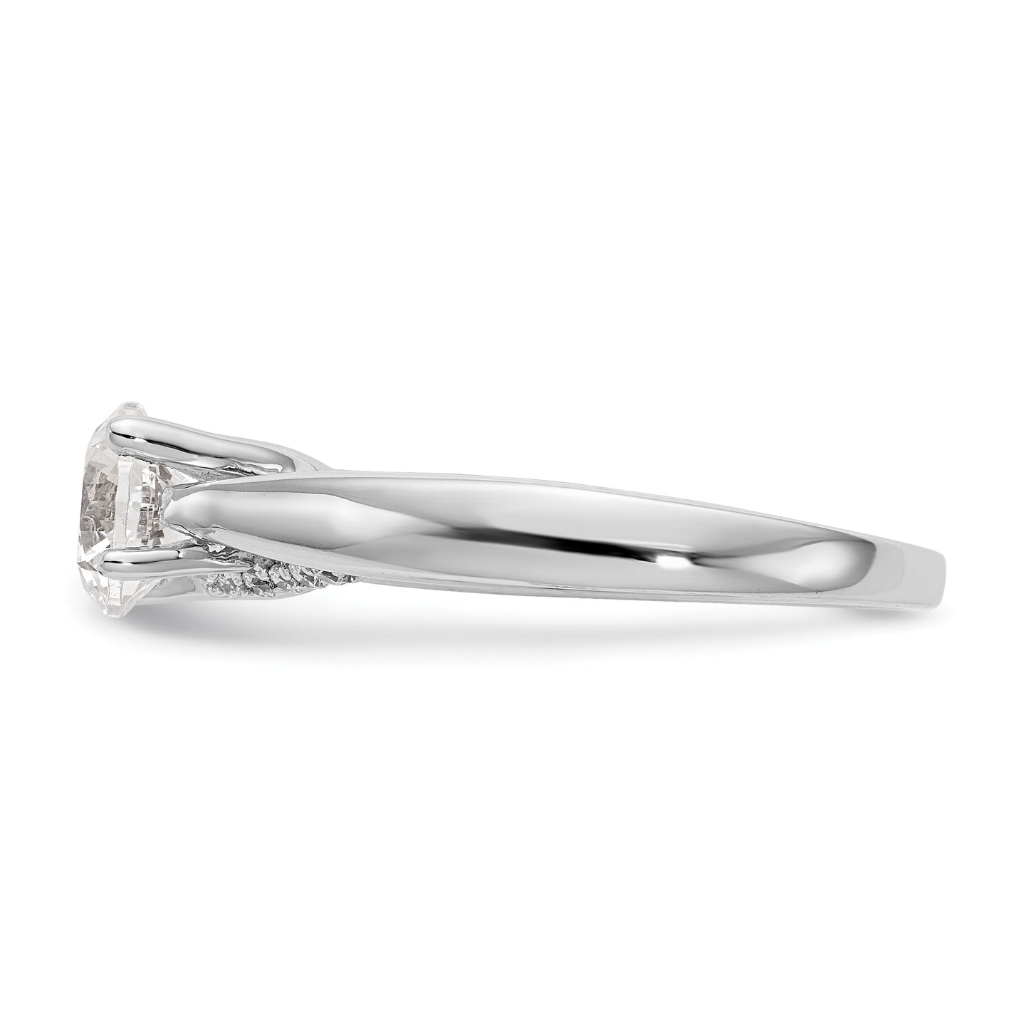 14k White Gold Simulated Diamond Engagement Ring