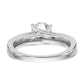 14k White Gold Simulated Diamond Engagement Ring