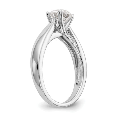 14k White Gold Simulated Diamond Engagement Ring