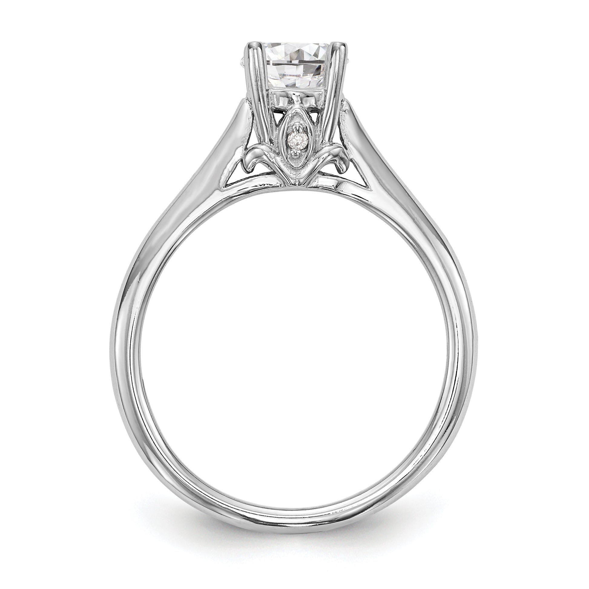 14K White Gold Simulated Simulated Diamond Engagement Ring