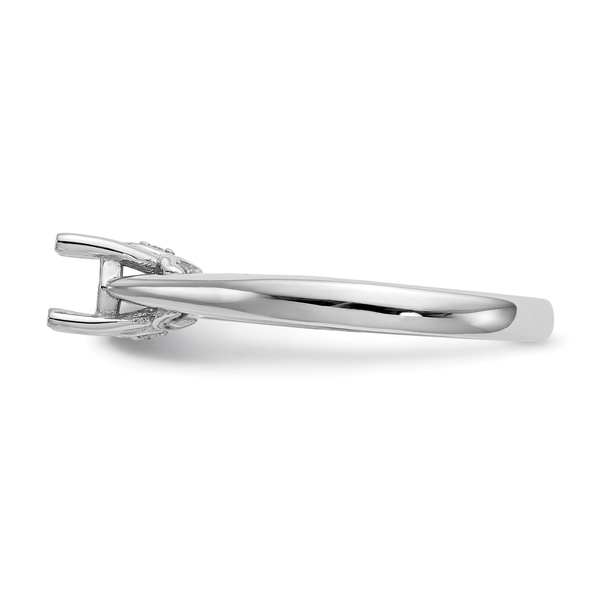 14K White Gold Simulated Diamond Engagement Ring