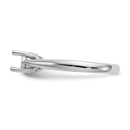 14K White Gold Simulated Diamond Engagement Ring