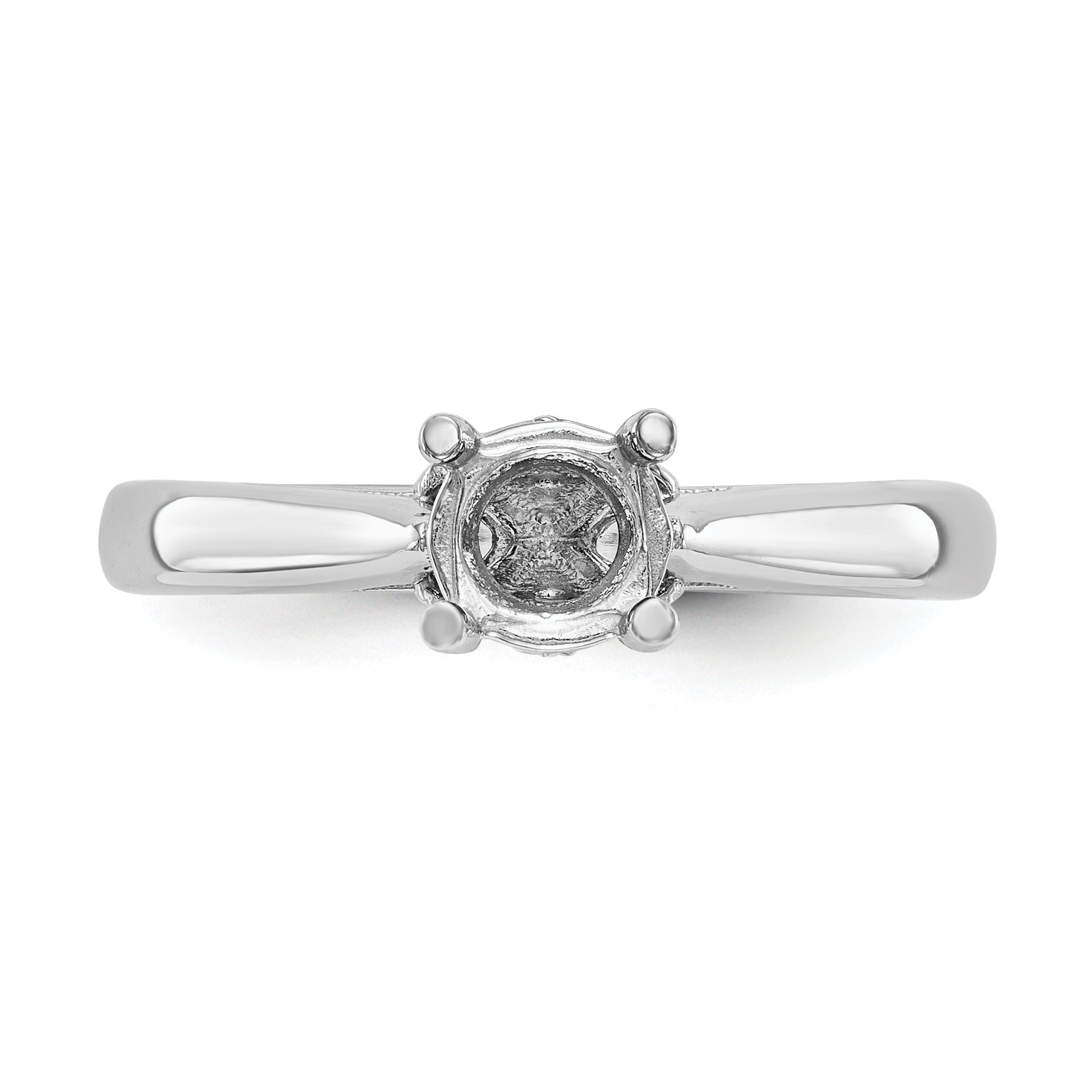 14K White Gold Simulated Diamond Engagement Ring