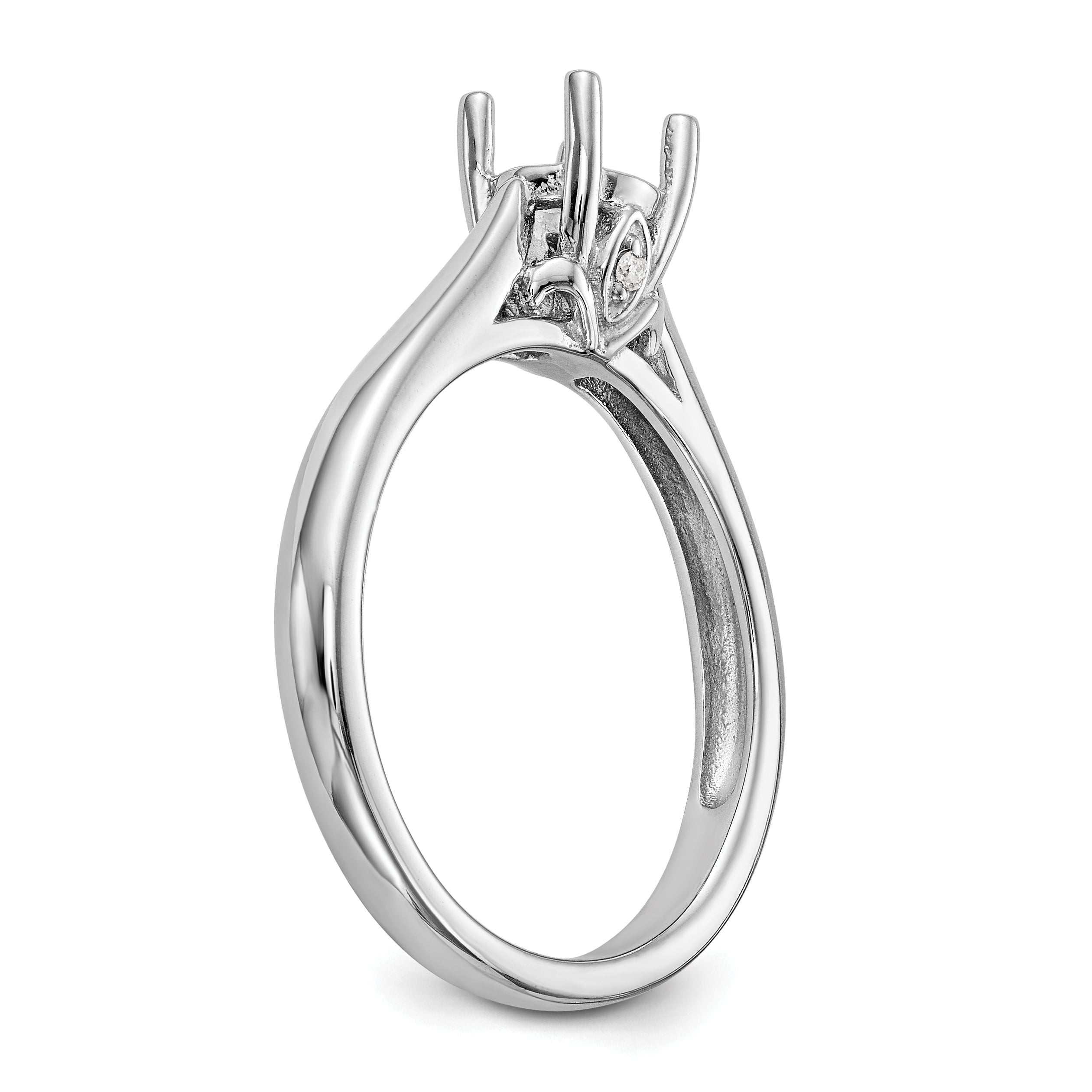 14K White Gold Simulated Diamond Engagement Ring