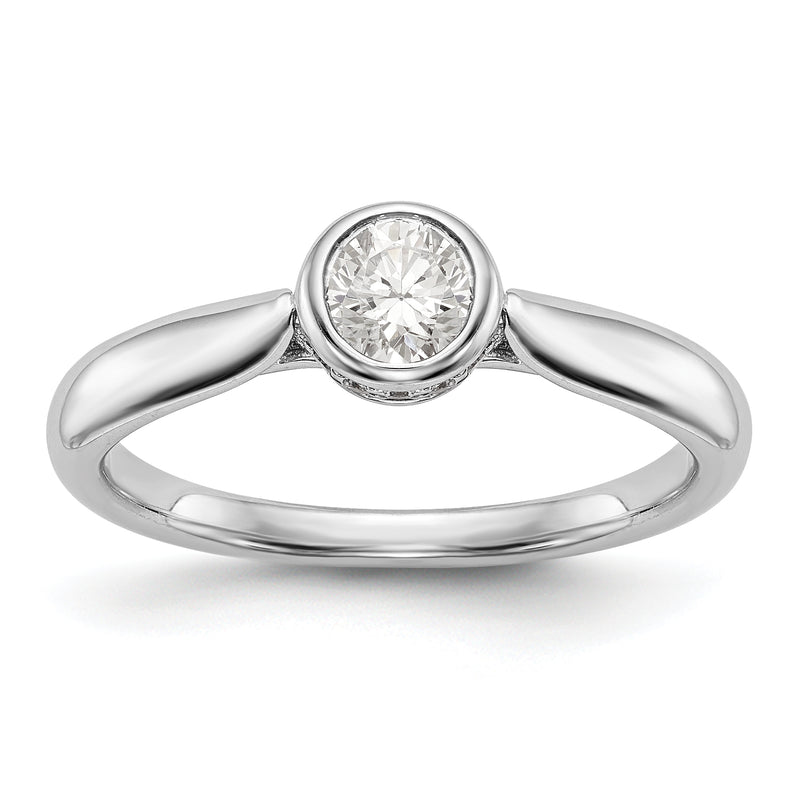 14k White Gold Simulated Diamond Engagement Ring