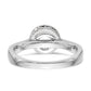 14k White Gold Round Bezel Set Simulated Diamond Engagement Ring