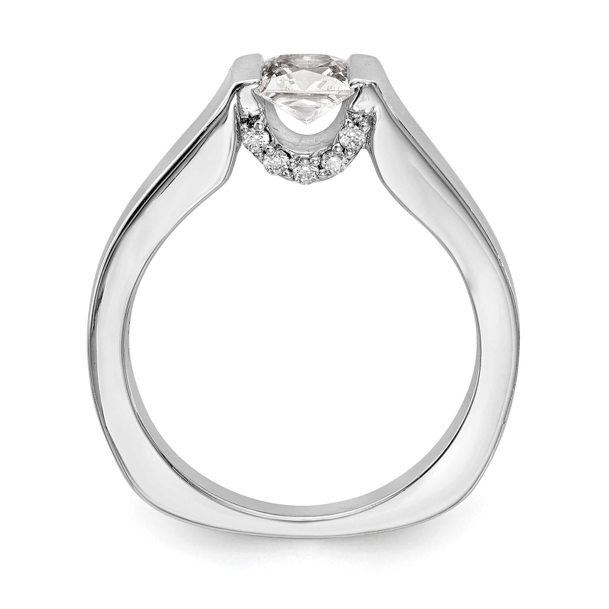 14k White Gold Square Simulated Diamond Engagement Ring