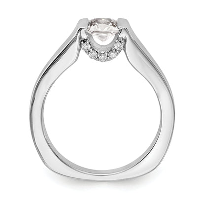 14k White Gold Square Simulated Diamond Engagement Ring