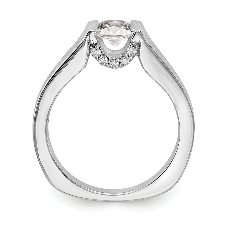 14k White Gold Square Simulated Diamond Engagement Ring